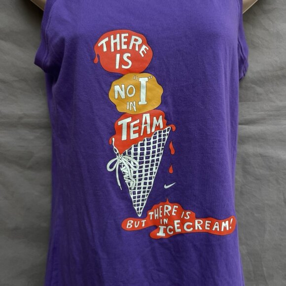 Nike Dri-Fit Cotton Tee Graphic Size Medium Tank Top Ice Cream No "I" in Team - Picture 5 of 7